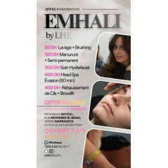Offre d’ouverture – EMHALI by LHE (Marrakech)