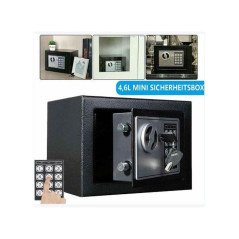 Coffre Fort à Serrure Électronique Avec Code PIN et 2 Clés, Fixations Murales et au sol