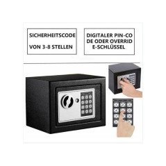 Coffre Fort à Serrure Électronique Avec Code PIN et 2 Clés, Fixations Murales et au sol