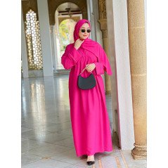 Abaya luxueuse deux pièces en crêpe Rosa 