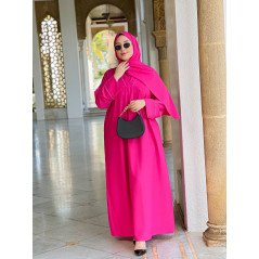 Abaya luxueuse deux pièces en crêpe Rosa 