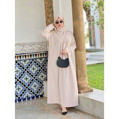 Abaya luxueuse deux pièces en crêpe Rosa 