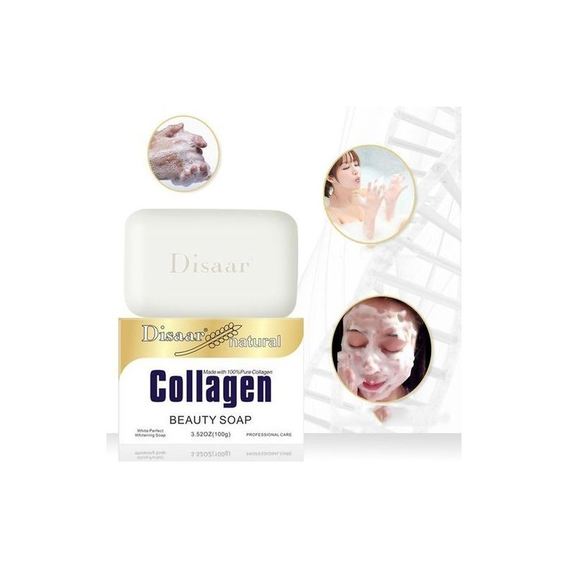 Disaar Nettoyant de visage au savon de collagène, Naturel Nourrissant . de peau, Blanchiment Anti-rides,